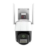  Titan 360° 5MP WiFi venkovní PTZ bezpečnostní kamera – iCSee, noční vidění, sledování pohybu, IP66, bílo‑černá