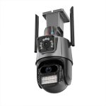   Venkovní bezpečnostní kamera Titan 360' 8 MP 4K WiFi PTZ V1 – iCSee, noční vidění, sledování pohybu, IP66 – šedá-černá
