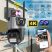 Titan 360° 8MP 4K WiFi venkovní PTZ bezpečnostní kamera – iCSee, noční vidění, sledování pohybu, IP66, šedo‑černá