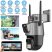Titan 360° 8MP 4K WiFi venkovní PTZ bezpečnostní kamera – iCSee, noční vidění, sledování pohybu, IP66, šedo‑černá