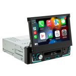   Android autorádio s výsuvnou dotykovou obrazovkou – GPS navigace, WiFi, CarPlay, Rádio, 7barevné podsvícení tlačítek