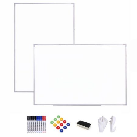 Oboustranná magnetická tabule 90x120 cm – stíratelná a určená k zavěšení na zeď, ideální do domácnosti, kanceláře i školy