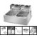 12litrová elektrická fritéza – 2 × 2500 W 12litrová elektrická fritéza – 2 × 2500 W