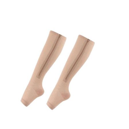 Kompresní podkolenky se zipem v béžové barvě S/M Kompresní podkolenky se zipem v béžové barvě S/M