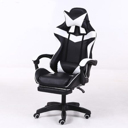 RACSING PRO X Herní židle opěrkou na nohy bílo-černá barva