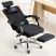 Prezidentská otočná židle s opěrkou na nohy, černá – Pohodlí a komfort, ergonomický design!