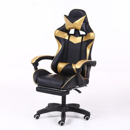 RACSING PRO X Herní židle opěrkou na nohy Zlatá-černá barva