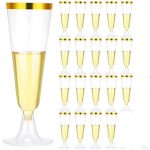   Elegantní jednorázové plastové sklenice na šampaňské – sada 20 ks, 150 ml