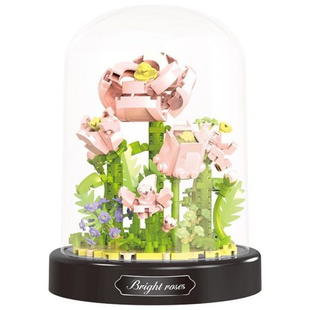 Balody Mini Blocks – Světlá růže ve skleněné kupoli (365 ks sada)