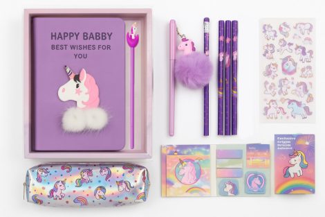 Sada psacích potřeb s jednorožcem – dárkový balíček