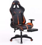 Sintact Gamer židle oranžono-černá s opěrkou pro nohy