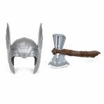   Vikingský kostým Thor s křídlovou přilbou a svítící hračkou v podobě sekery, 2dílný