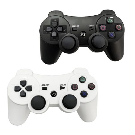 2 ks bezdrátových ovladačů kompatibilních s PS3, bílo-černé 2 ks bezdrátových ovladačů kompatibilních s PS3, bílo-černé