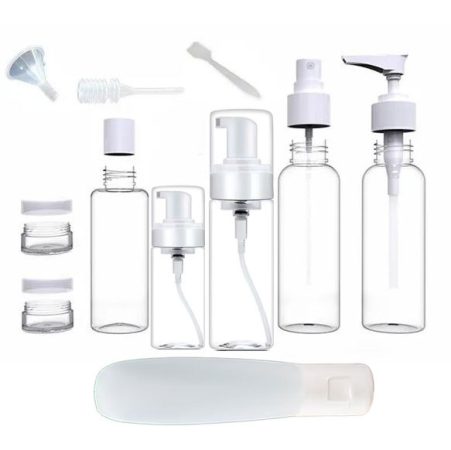 Cestovní lahvičky na kosmetiku – 13dílná sada do letadla