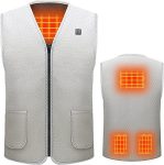 Amaz Lux bílo-šedá unisex vyhřívaná vesta EU/XL