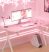 Dowinx RGB herní stůl 120×60 cm – růžový, s držákem na nápoj, držákem na sluchátka a dálkovým ovládáním
