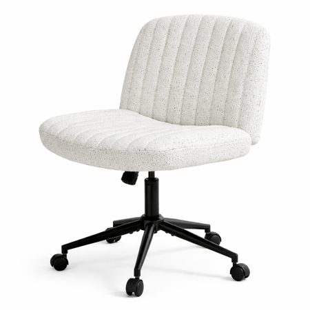 Dowinx nastavitelná otočná židle se širokým sedákem, bílá