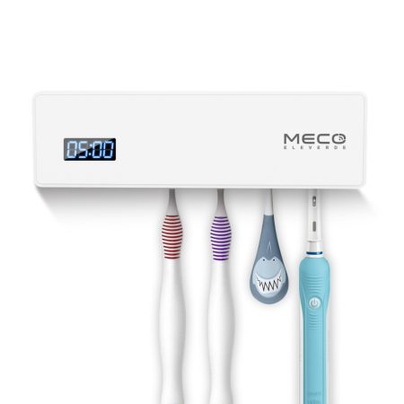 MECO Eleverde UV sterilizátor zubních kartáčků  Touch White pro 4 zubní kartáčky