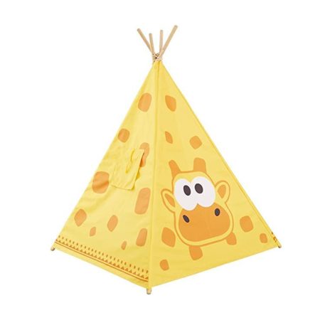Žlutý dětský stan s motivem žirafy