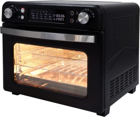 Velkokapacitní horkovzdušná fritéza Abossk Air (25 l) 1700 W s displejem - černá