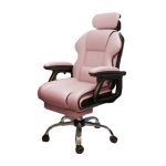 GamerElegance herní židle s podnožkou, růžová