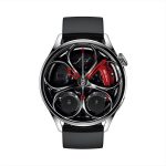 Chytré hodinky GT5 stříbrné s černým řemínkem