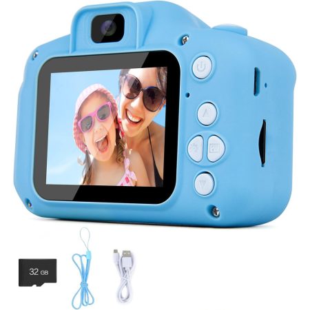 Modrý digitální fotoaparát pro děti - 13 MP, 4x optický zoom