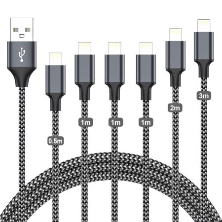 Nabíjecí a datový kabel Amoner pro iPhone - sada 6 (0,5 m,1 m,1 m,1 m,1 m,1 m,1,8 m,2,8 m) - rychlé nabíjení a přenos dat