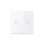   Moderní dotykový elektrický vypínač – dvojitý (bílý)