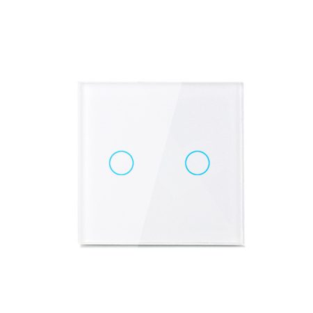 Moderní dotykový elektrický vypínač – dvojitý (bílý)