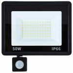   Venkovní LED reflektor o výkonu 50 W se senzorem pohybu a soumraku, IP66