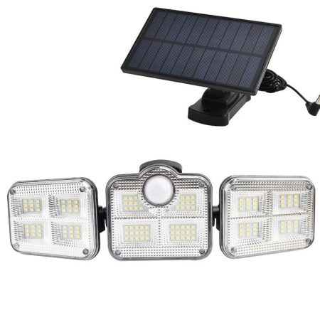 3panelový solární LED reflektor s pohybovým senzorem – venkovní bezpečnostní osvětlení 3panelový solární LED reflektor s pohybovým senzorem – venkovní bezpečnostní osvětlení