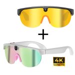   AI inteligentní brýle s 8MP kamerou a open-ear zvukem – HD 1080p video, překlad v reálném čase, vyměnitelné polarizované čočky pro sport a cestování, růžové