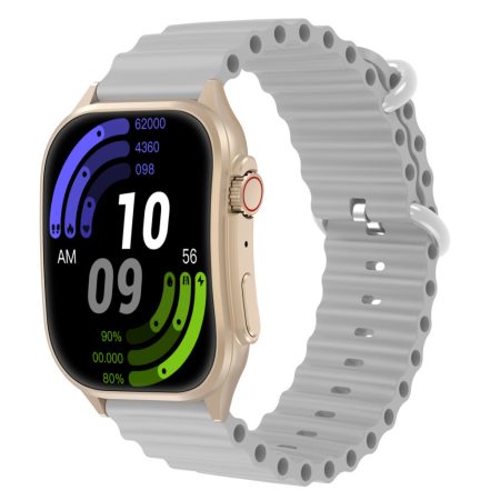 Laxasfit H7 chytré hodinky s funkcí Bluetooth volání, měřičem tepu, počítadlem kroků, sledováním spánku, zakřiveným displejem, pro venkovní sporty, stříbrné