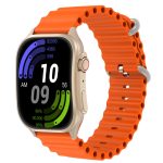   Laxasfit H7 chytré hodinky s Bluetooth voláním, měřením pulzu, krokoměrem, sledováním spánku, zakřiveným displejem, pro outdoorové sporty, oranžové