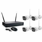   Sada 4 bezdrátových 5G Wi-Fi IP bezpečnostních kamer s rozlišením 2 MP Full HD, se 4kanálovým NVR, krytí IP66