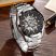 Luxusní pánské mechanické hodinky Skeleton-stříbrná